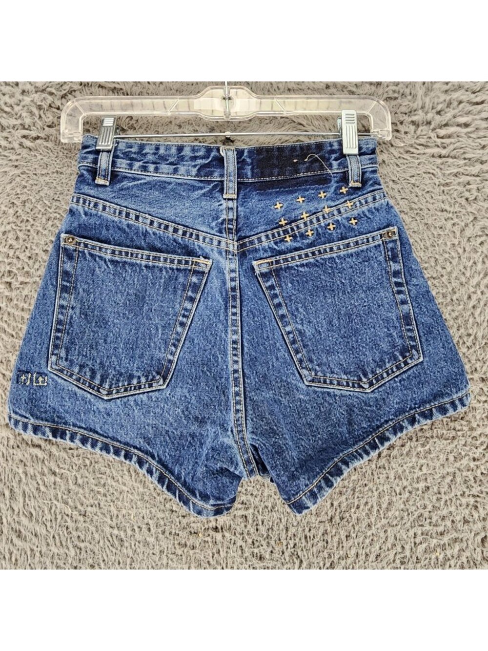 Tsubi Shorts Womens 23 Blue Cotton High Rise Denim Shortie